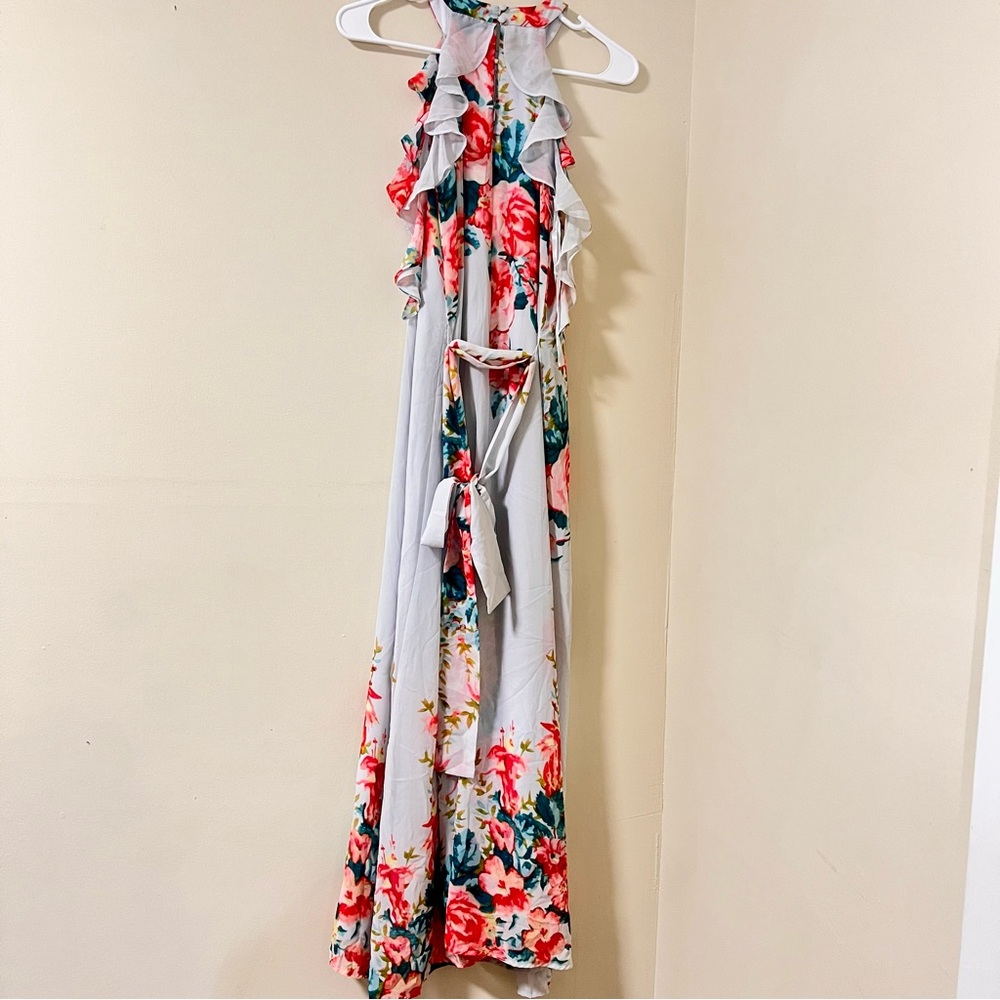 PL Gianni bini cold shoulder Floral maxi dress Size XS (Sleeves Altered) - Picture 4 of 14